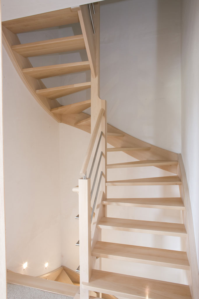 Escalier quart tournant double ouvert standard